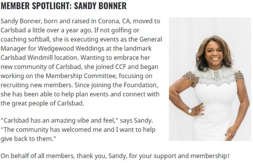 Meet Carlsbad Community Member, Sandy Bonner