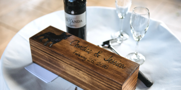 Looking ahead at a couple’s wonderful first year of marriage, the anniversary capsule unity ceremony is a simple idea that is full of meaning. During this unity ceremony, the couple places handwritten love letters to each other in a customized box along with a bottle of wine selected by the couple.