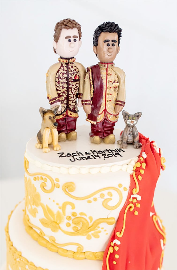 Gâteau de mariage de Zack et Kharthik - Jefferson St Mansion par Wedgewood Weddings