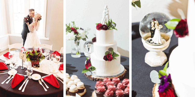 Winter Wedding White and Red Decor - Boulder Creek, CO