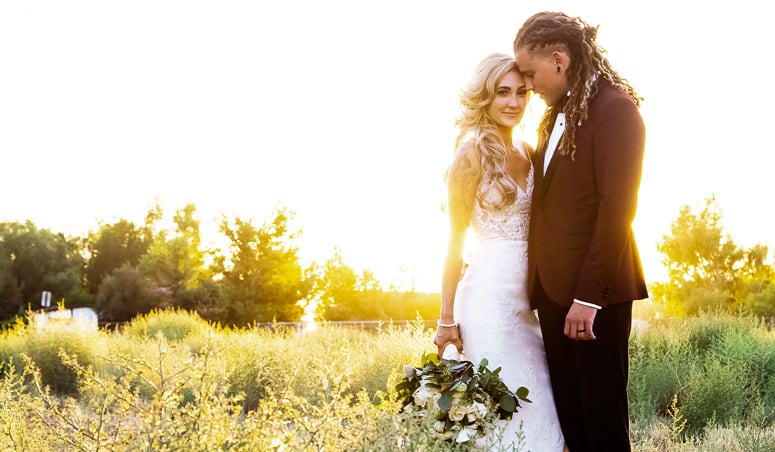 Canopy Grove by Wedgewood Weddings - Garden Sunset Photo with Bride and Groom