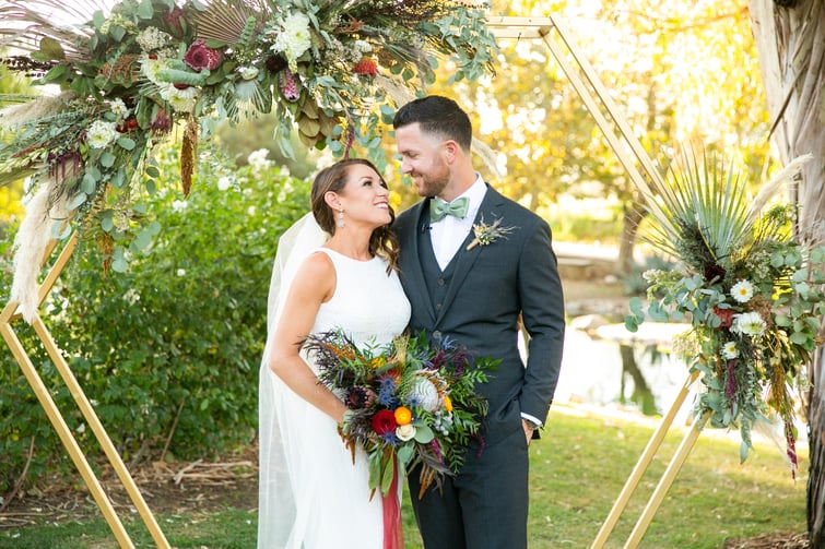 geometric wedding arbor at Galway Downs