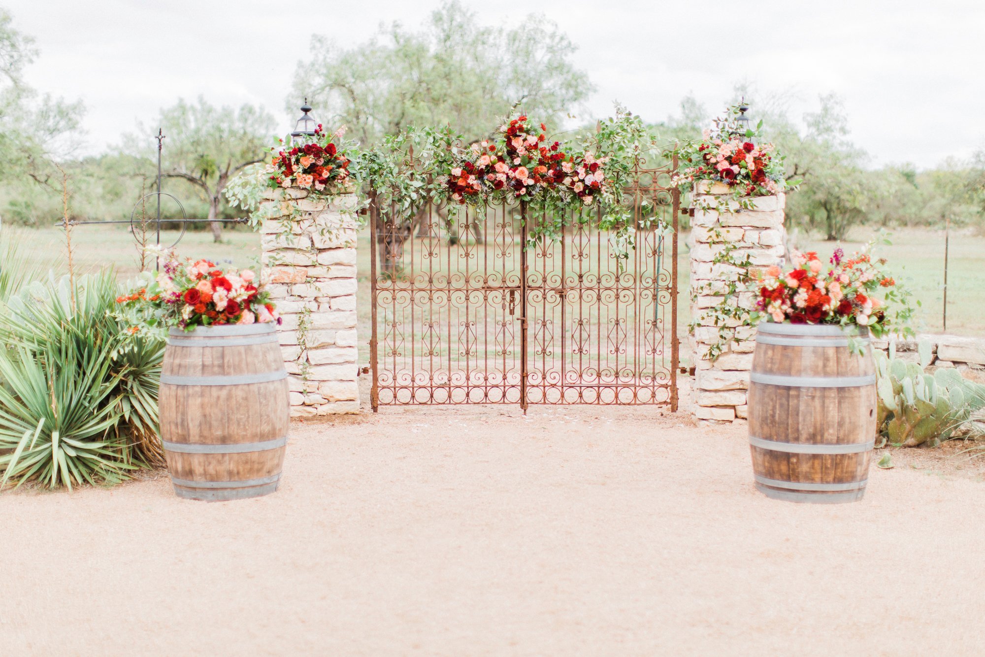 Autumn floral arrangements at Hofmann Ranch by Wedgewood Weddings