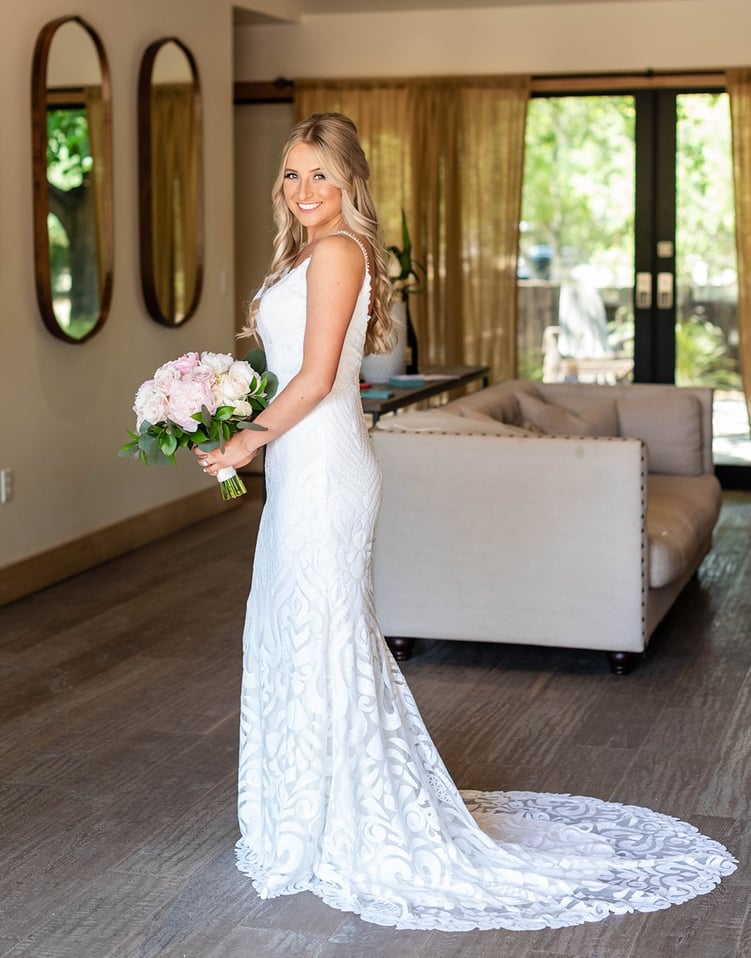 Jensen in her wedding gown at Galway Downs