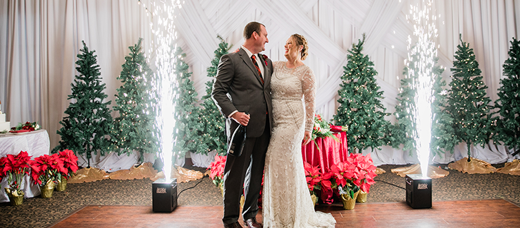Couple celebrating Christmas Wedding Dates