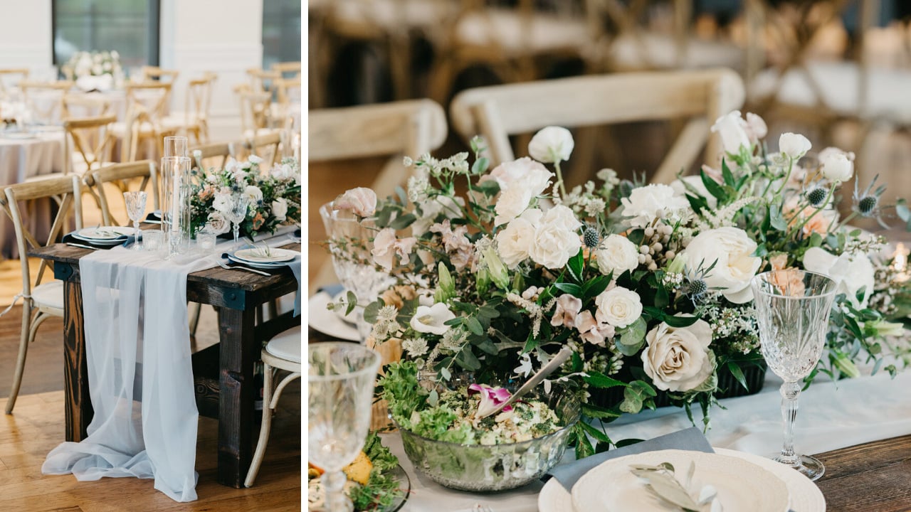 periwinkle tablescape at Galway Downs by Wedgewood Weddings