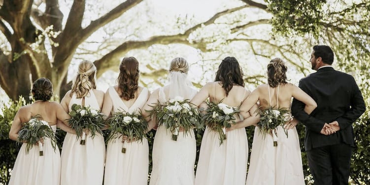 Wedgewood Weddings Bridal Party in Neutral hues
