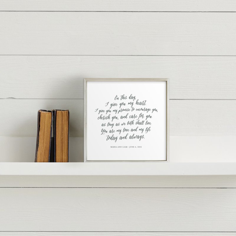 Framed vows from Minted