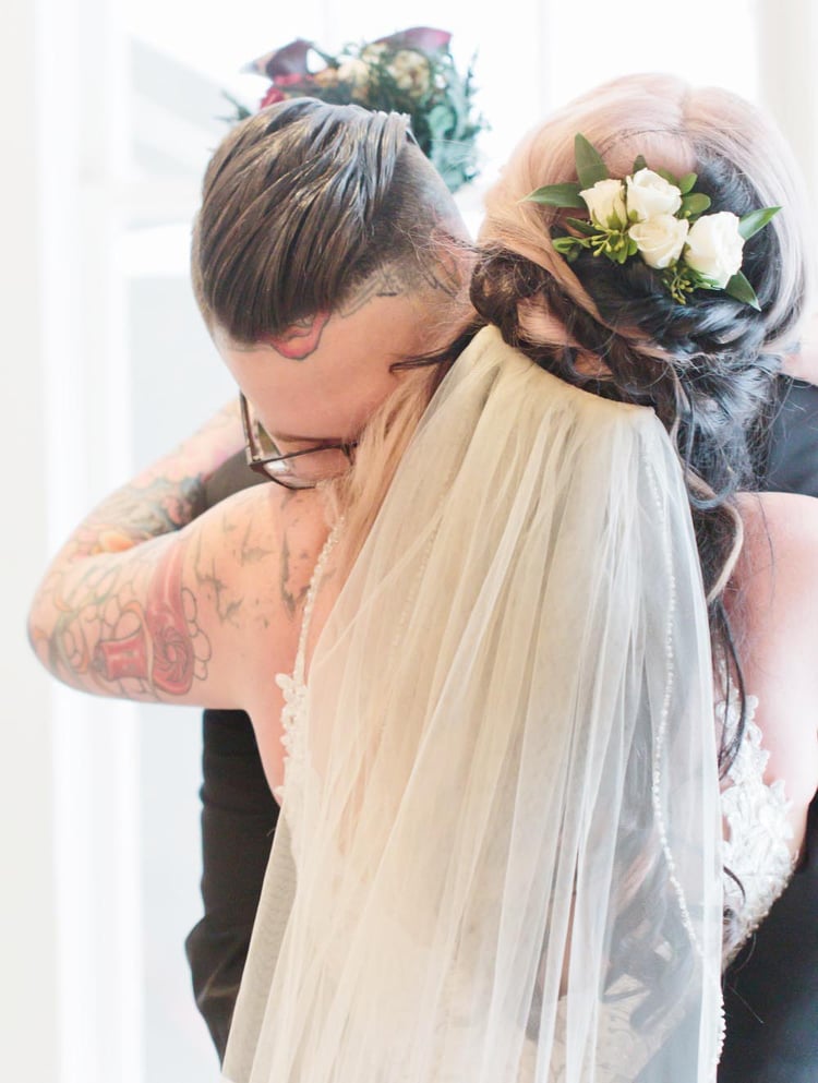 Sweet embrace after a beautiful snowy first look in Colorado