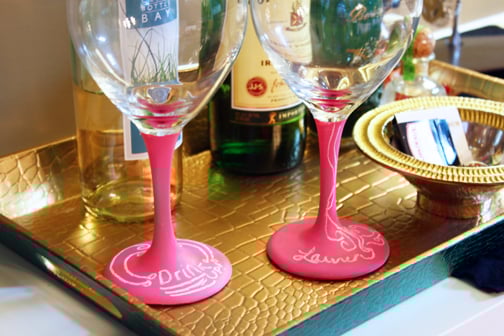 chalkboard wine glass DIY