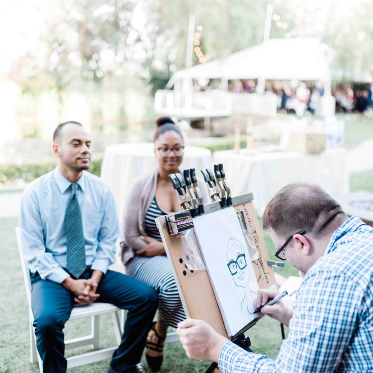 Wedding Caricature Artist at The Orchard