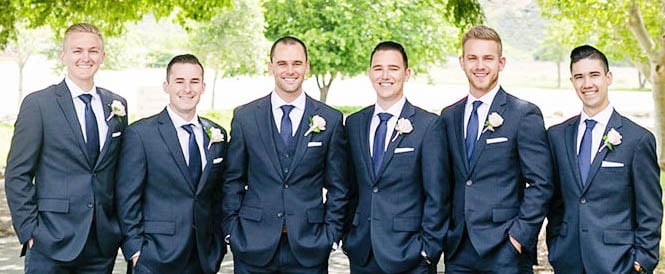 Groomsmen in Blue at Galway Downs, CA