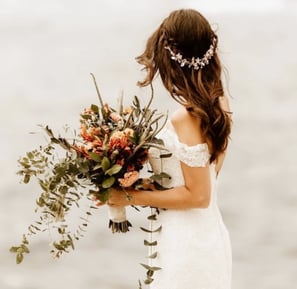 Beautiful, Romantic Beachside Wedding With Bouquet by Linny's Floral