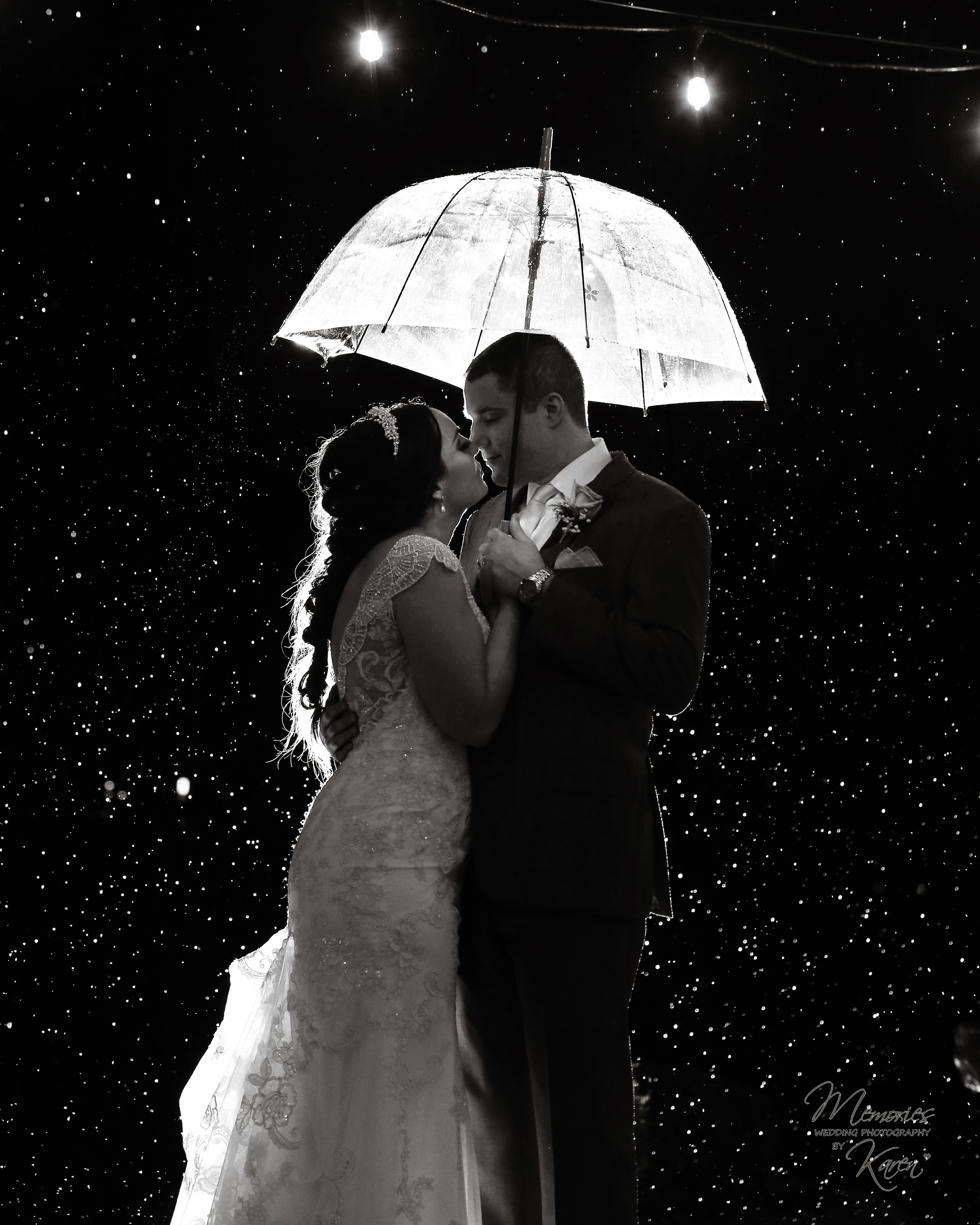 Bride & Groom Rain Photograph | Memories by Karen | Arizona Weddings