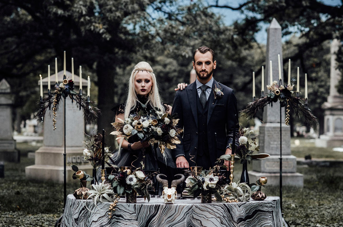 Halloween Inspired Cemetery Wedding