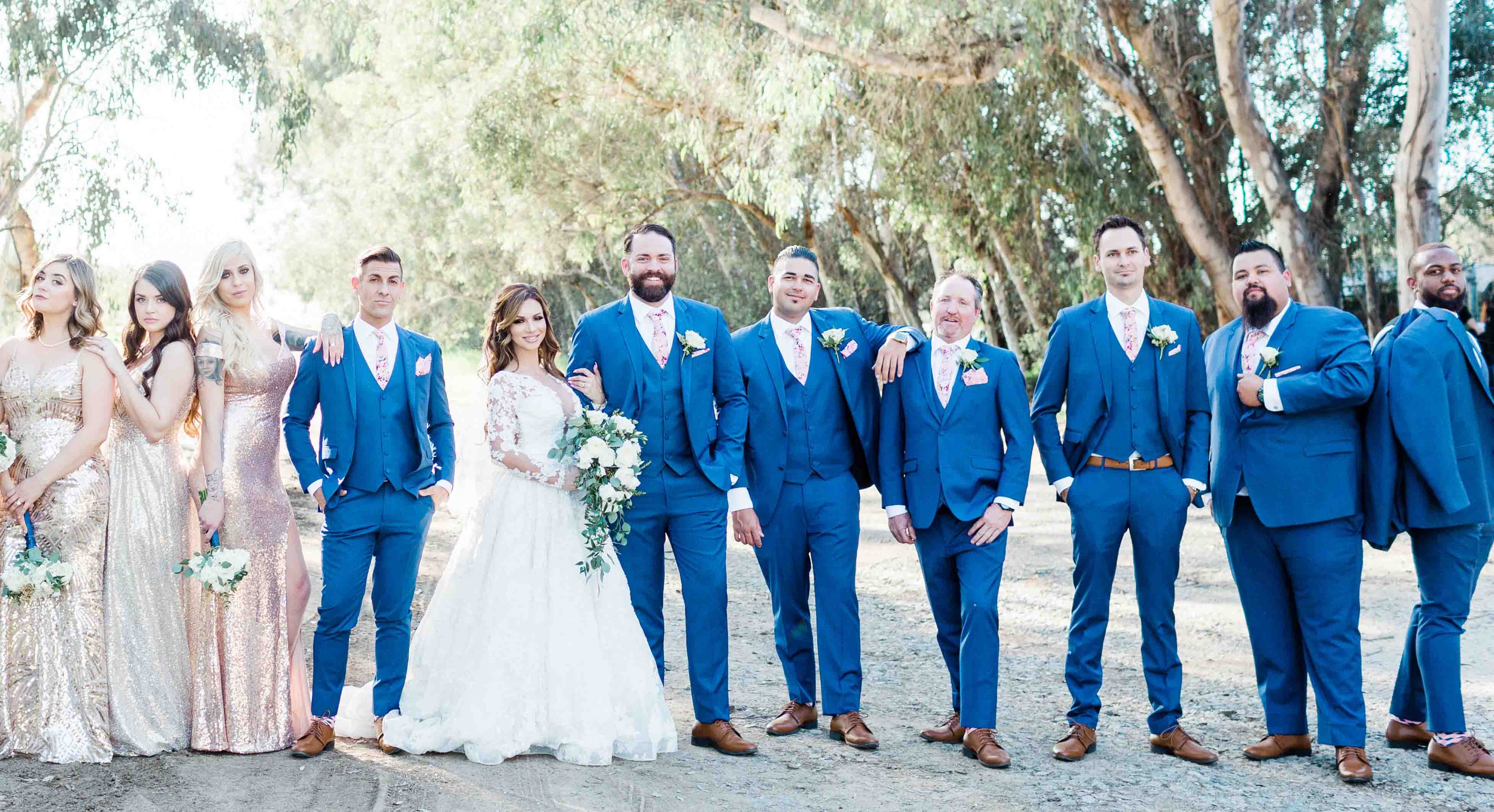 Modern Blue Suits & Sequin Dresses at The Orchard by Wedgewood Weddings