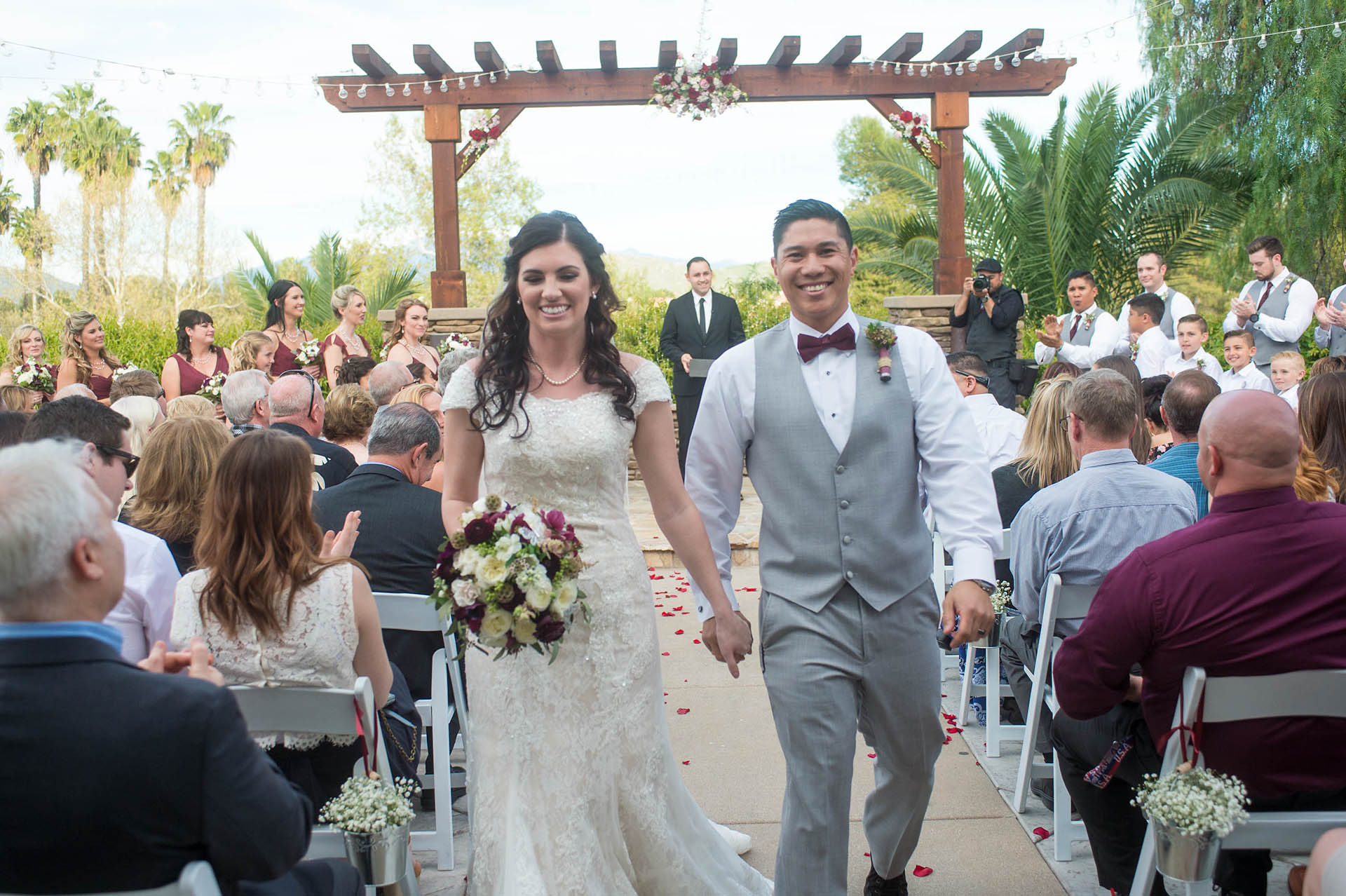 Host your ceremony on the patio with an elegantly rustic arbor overlooking the greens or by the tranquil fountain for a more intimate feel.