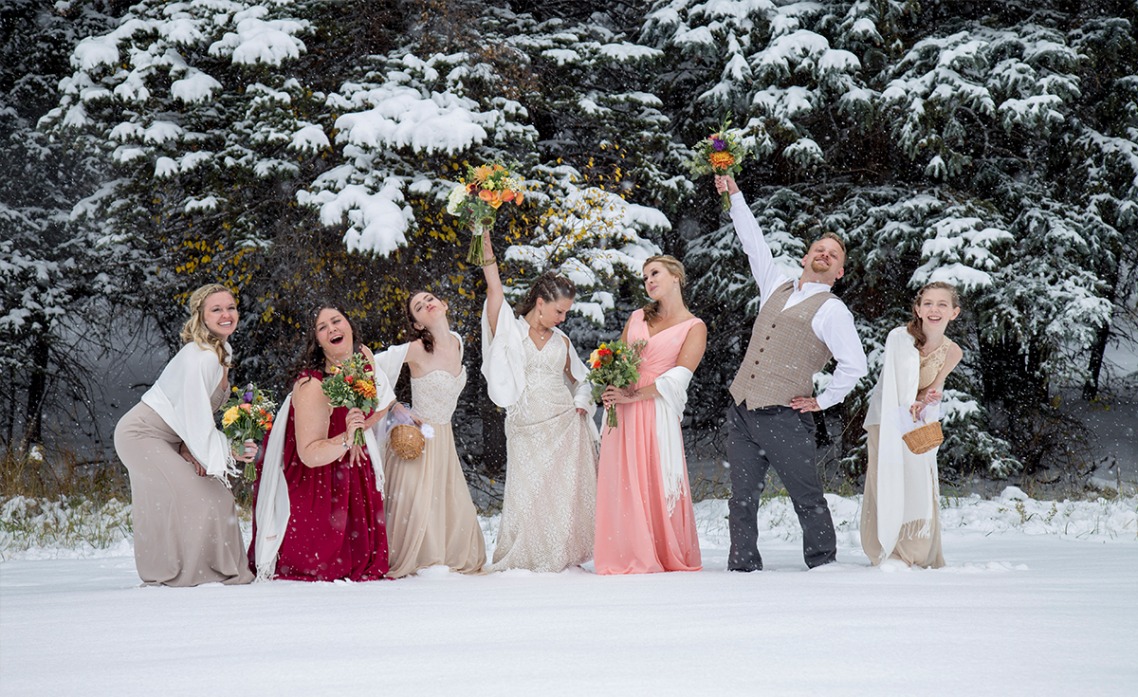 Bridal Party Snow-Mountain View Ranch