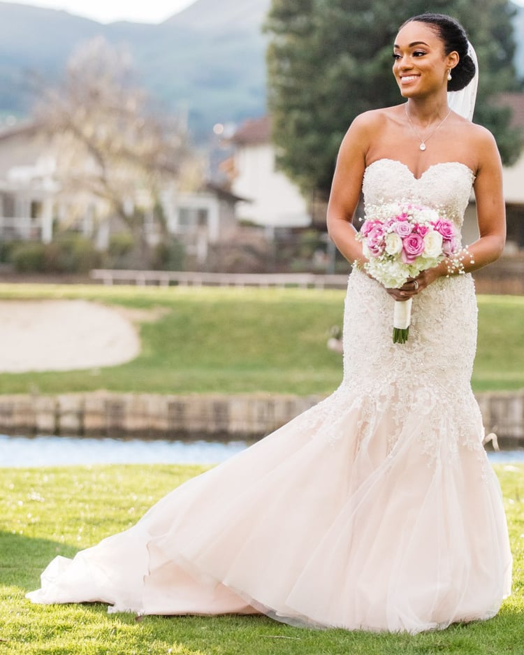 Beautiful Blush Mermaid Wedding Dress