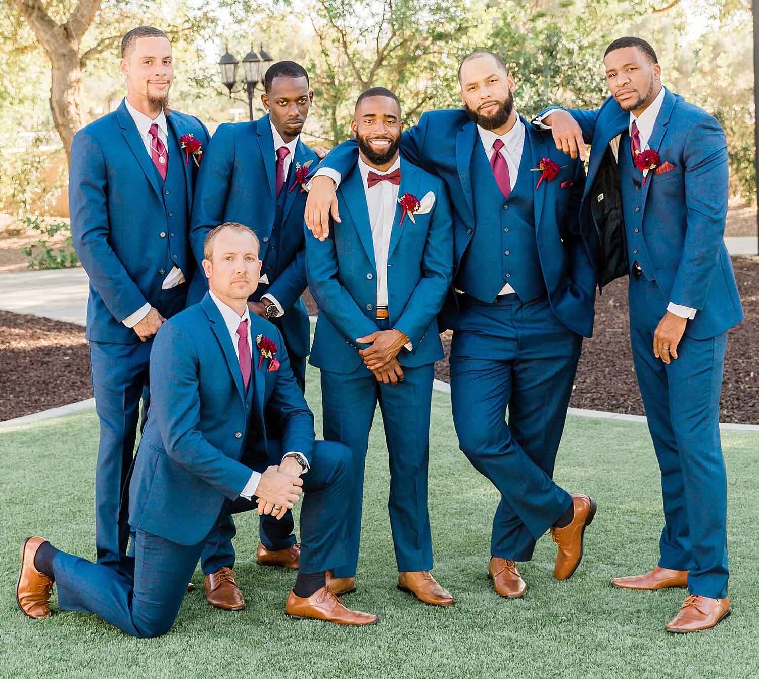 Groomsmen in Blue at Lindsay Grove, AZ