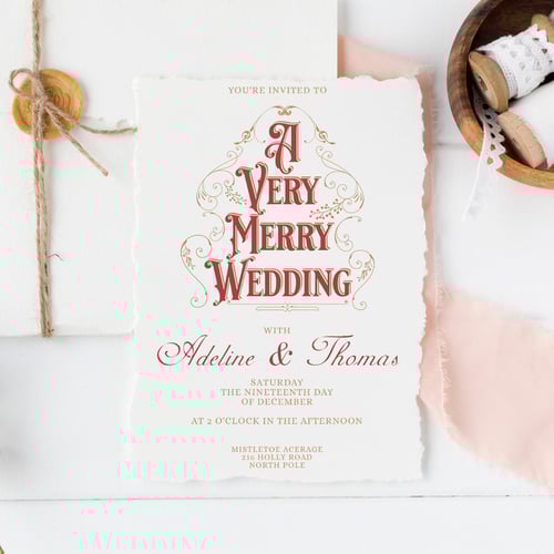 Vintage Red & White WEDDING INVITATION from ETSY