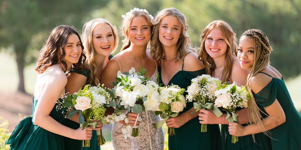 emerald green bridesmaid dresses