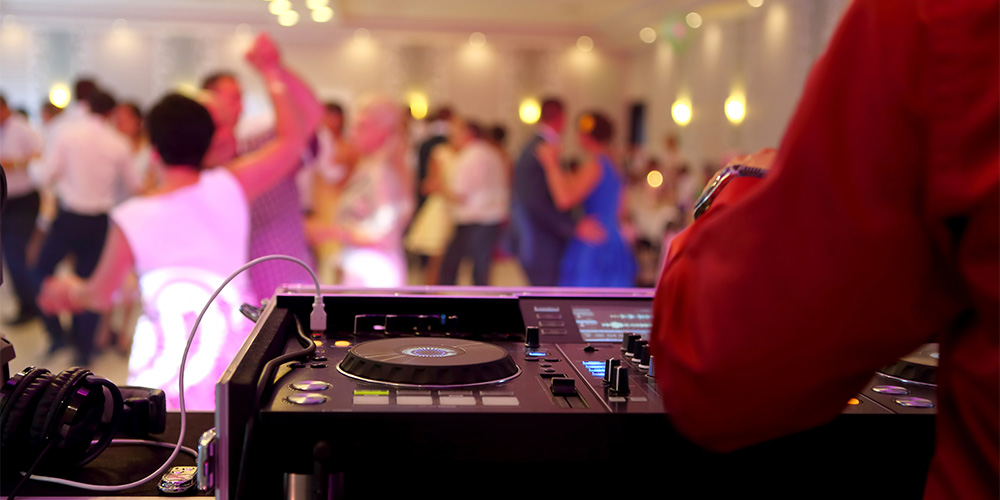 DJ playing during wedding reception