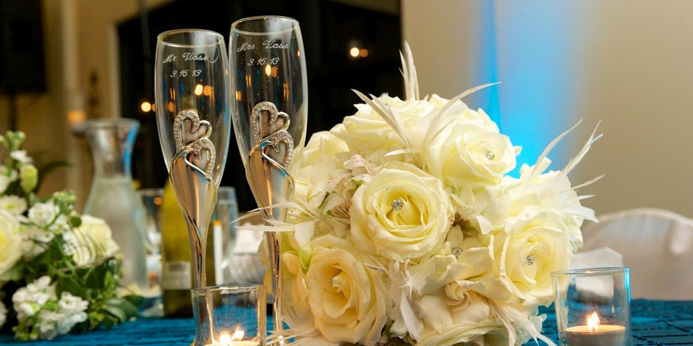 black, gold and silver centerpiece for a black tie affair; decor