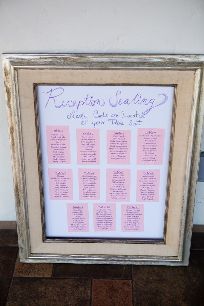 seating chart display at Wedgewood Weddings