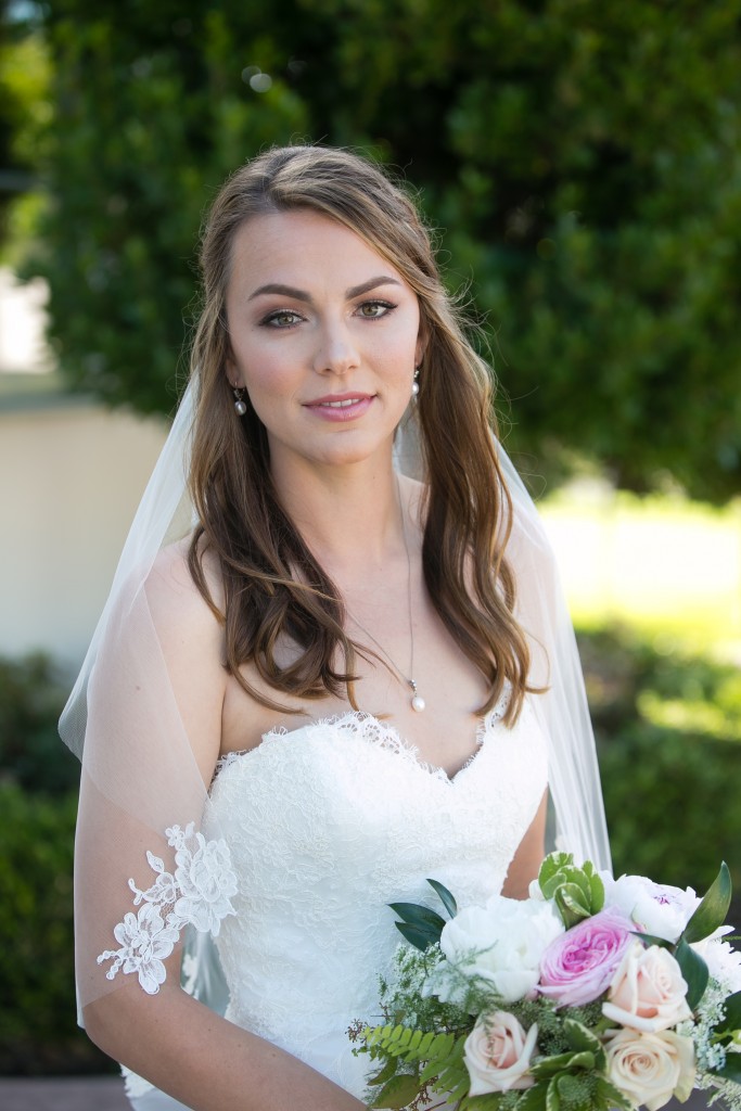 gorgeous bride shot with wedding bouquet