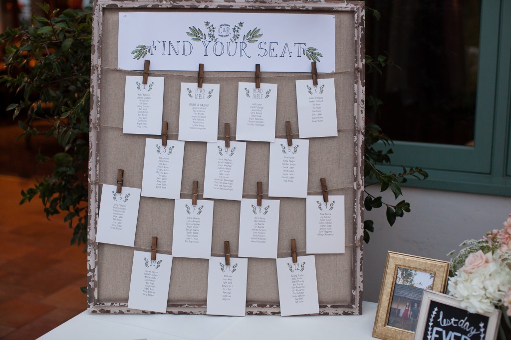 wedding seating arrangement idea to find your seat
