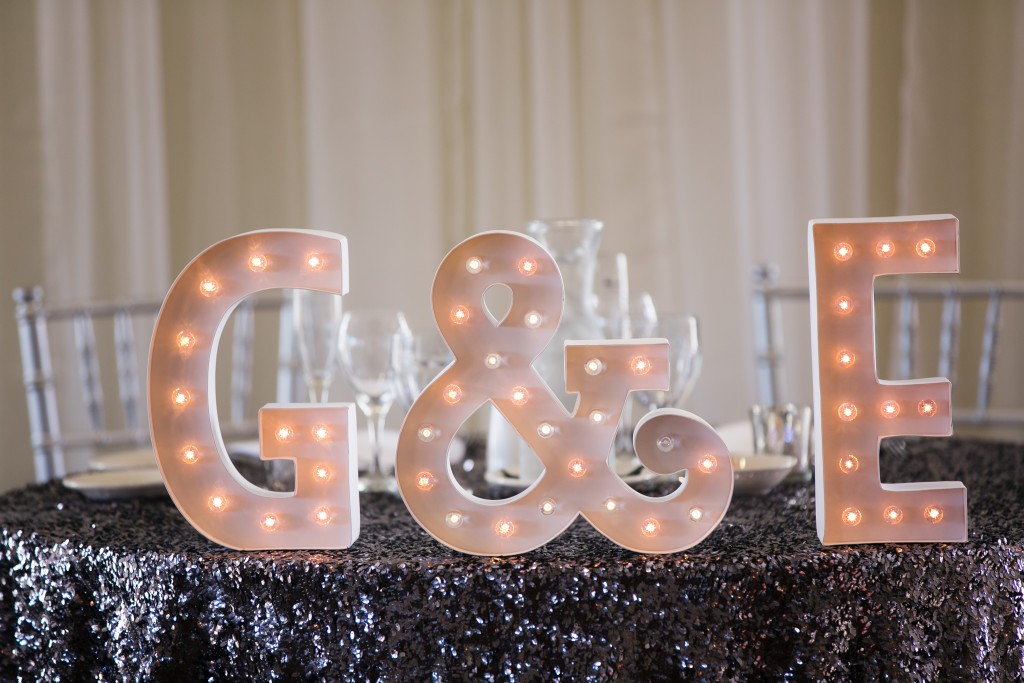  Wedgewood Weddings initials light sign
