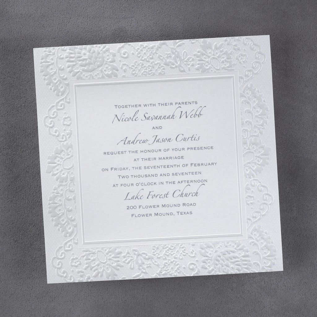 simple white wedding invitations