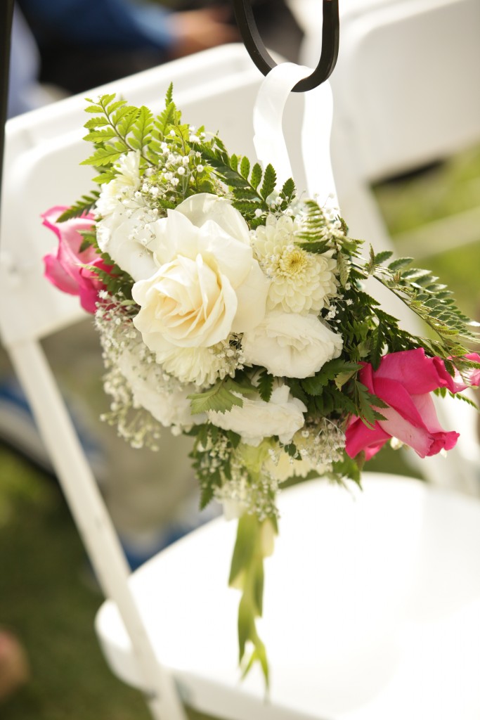 aisle floral arrangement at Wedgewood Weddings