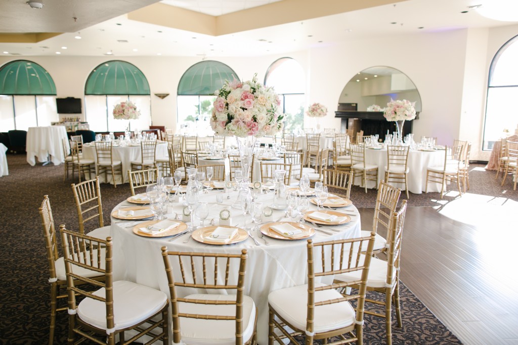 golden wedding chair decor pastel floral bouquet