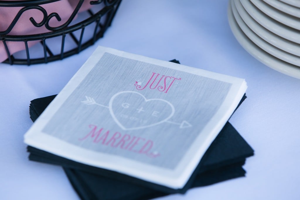 Wedgewood Weddings 'just married' cocktail napkins
