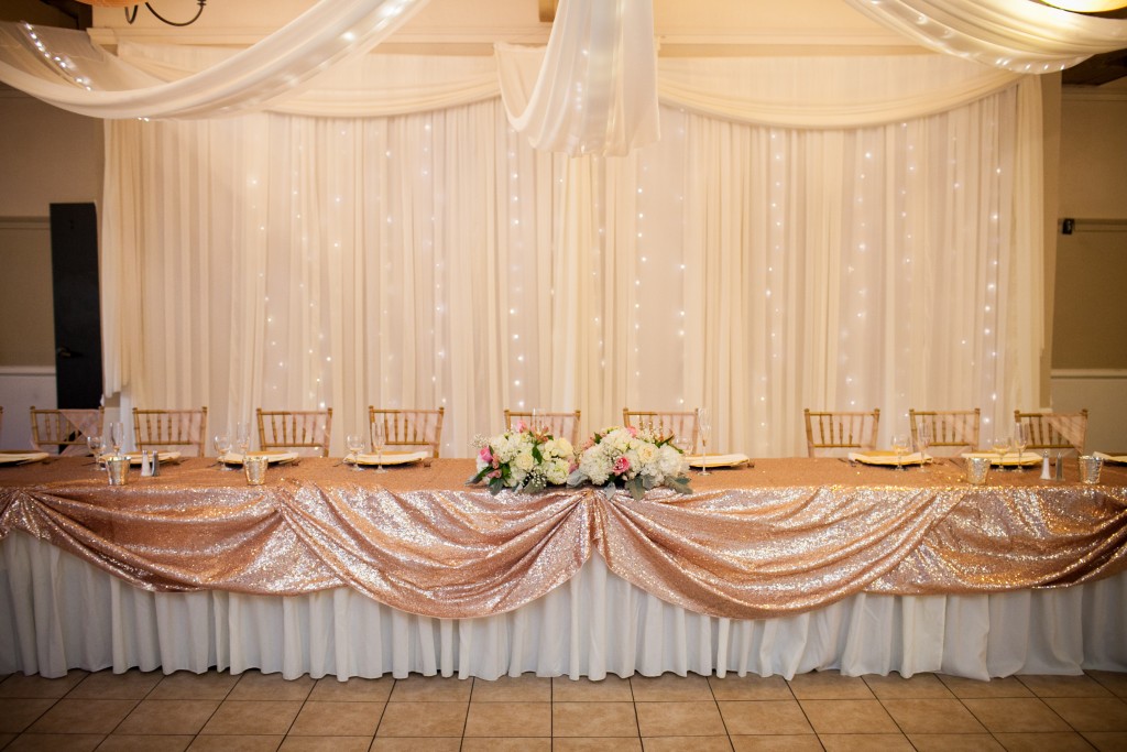 glam head wedding table  at Wedgewood Weddings