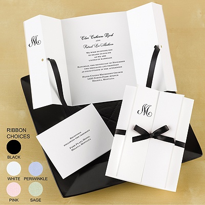 ribbon wedding invitations