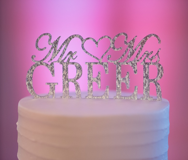 sparkle wedding cake topper