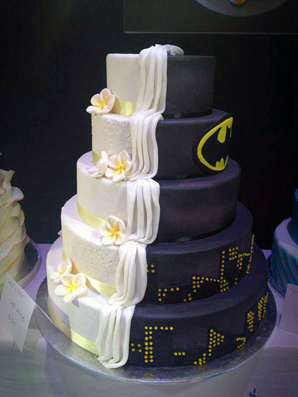 half batman wedding cake