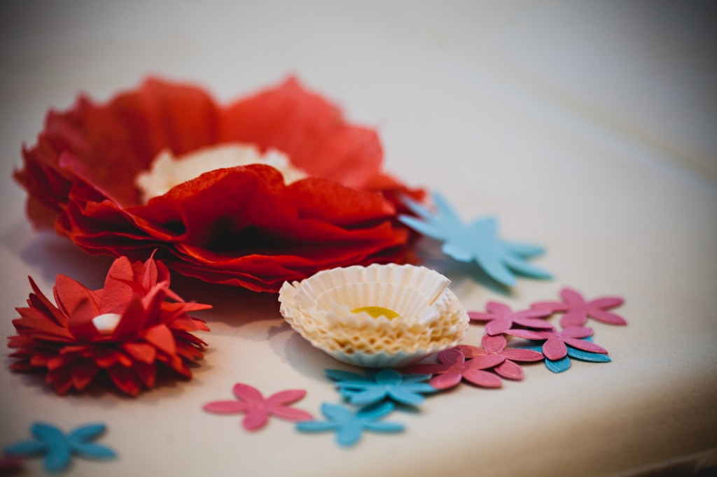 DIY floral paper wedding details