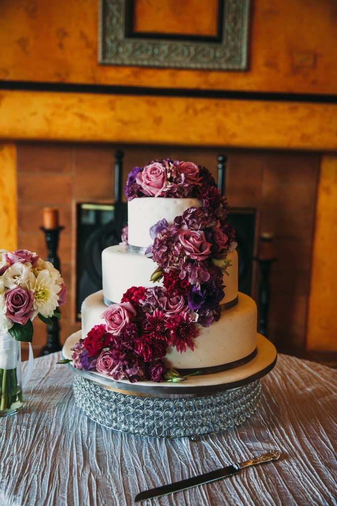 gorgeous wedding cake with floral detailing